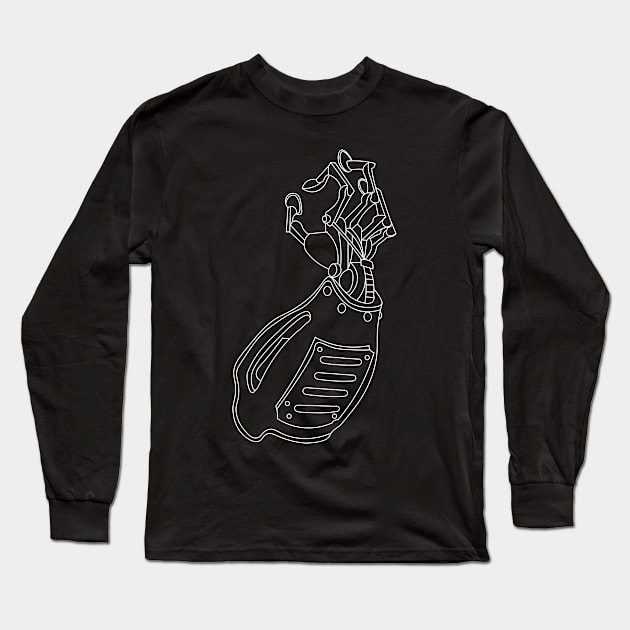 John Silver White Outline Long Sleeve T-Shirt by RickdelaTorre